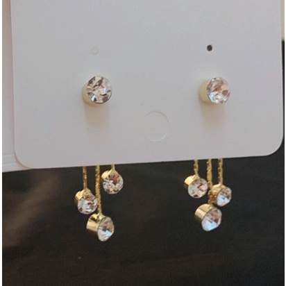 Anting Panjang Aksen Mutiara Gaya Korea titanium anting anting earrings