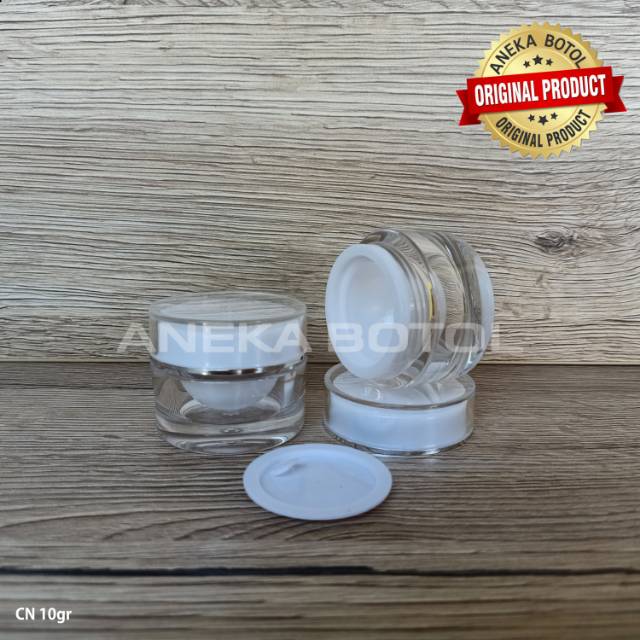 POT CREAM ACRYLIC 10 GRAM PUTIH BENING / POT CN / POT IMPORT EXCLUSIVE MURAH