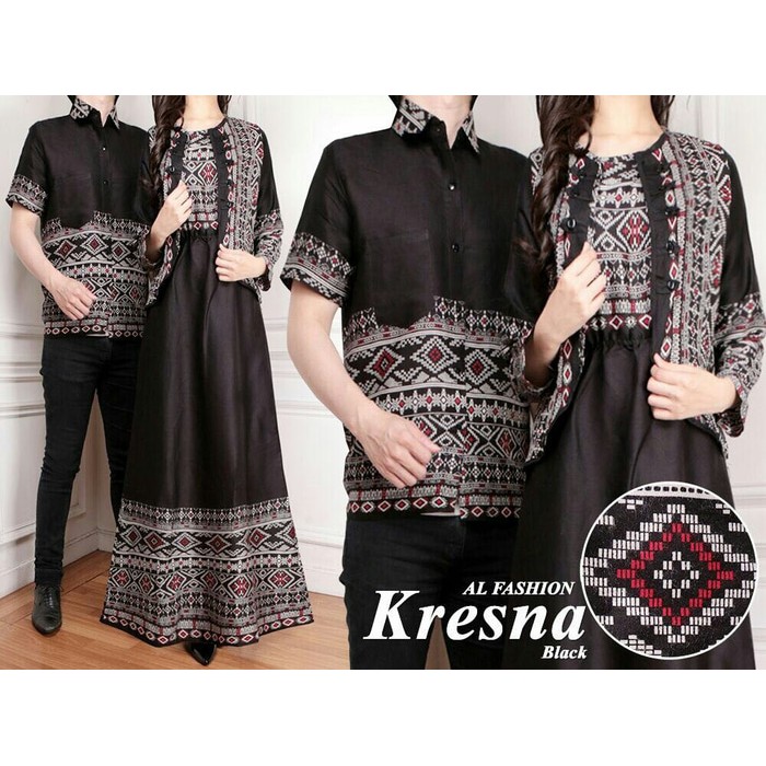 Promo COUPLE BATIK KRESNA HITAM Serasi