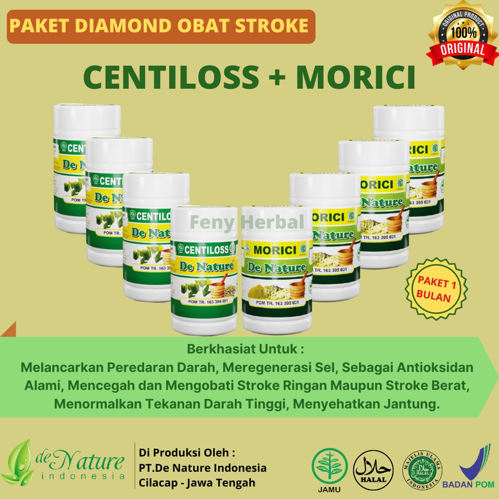 

PAKET DIAMOND OBAT STROKE RINGAN ANTI PIKUN HERBAL CENTILOSS MORICI DE NATURE ASLI