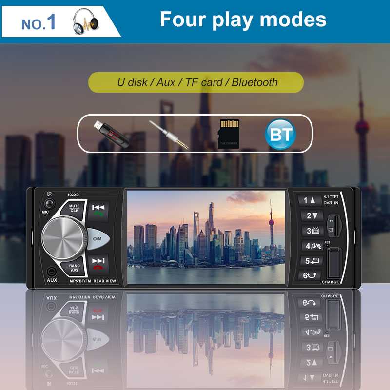 Kklusb Tape Audio Mobil Bluetooth MP5 Parkir Monitor 4.1 Inch 4022D-Hitam