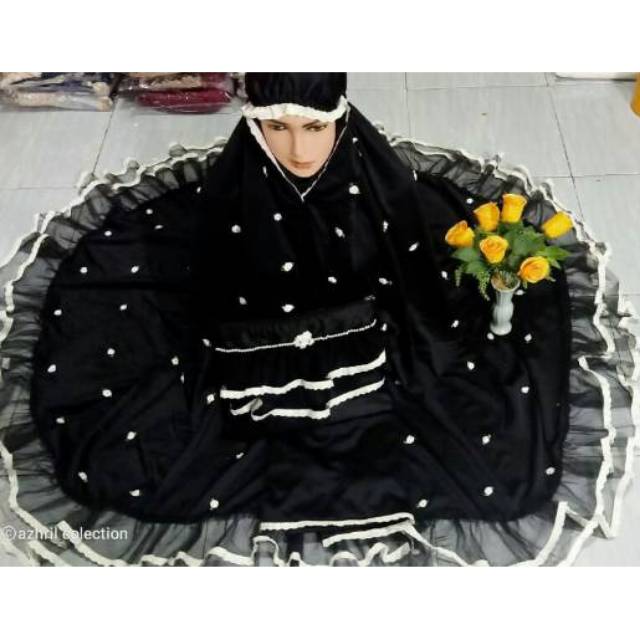 Mukena Mawar Tabur Mutiara Mewah Tas Pesta