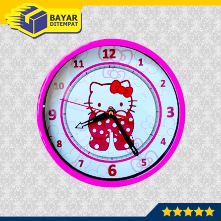 Jam Dinding Hello Kitty PITA Tempel Tembok Dingding Wall Clock [JMG33]