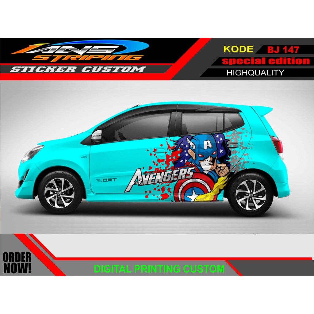 STIKER VARIASI AGYA AYLA / STICKER HONDA JAZZ / STICKER DECAL MOBIL JAZZ / DECAL STICKER MOBIL HONDA