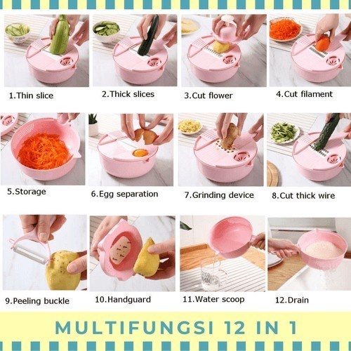 RAISON MULTI SLICER PEMOTONG POTONG SERBAGUNA 12 IN 1