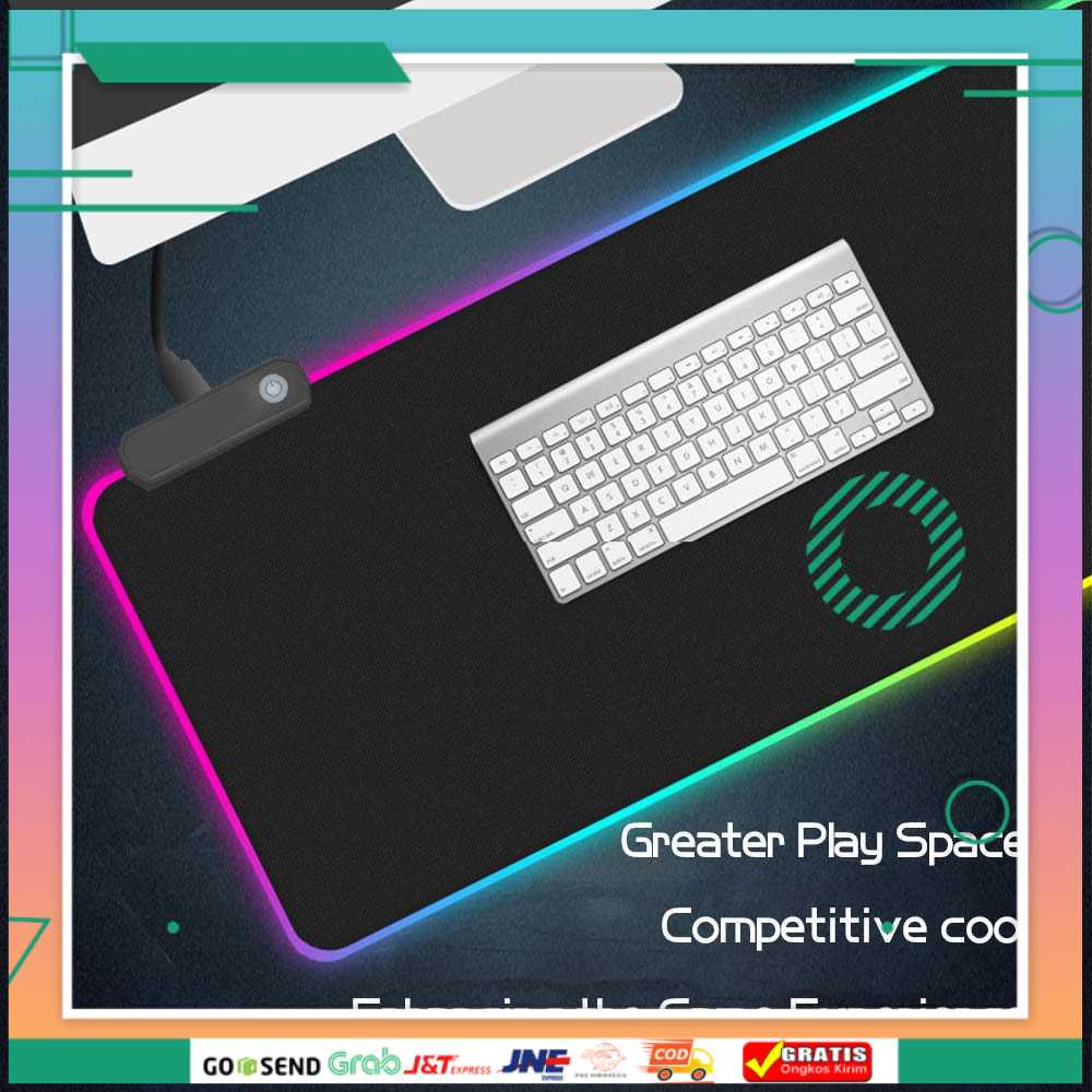 (BISA COD) FTIHSHP Gaming Mouse Pad Glowing RGB LED High Precision - HY-001