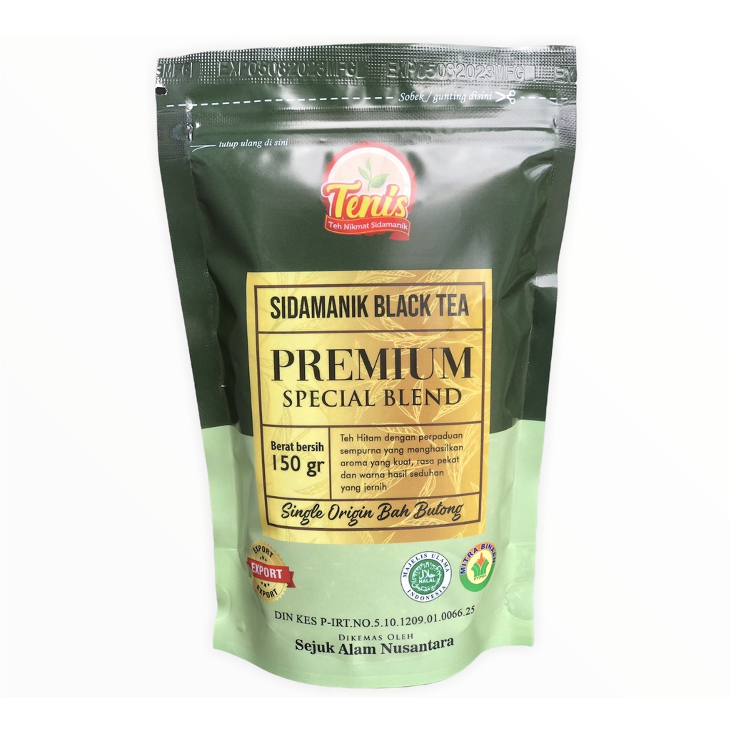 

BUBUK TEH PREMIUM SPECIAL BLEND 150 GR- BLACK TEA TENIS- TEH NIKMAT SIDAMANIK