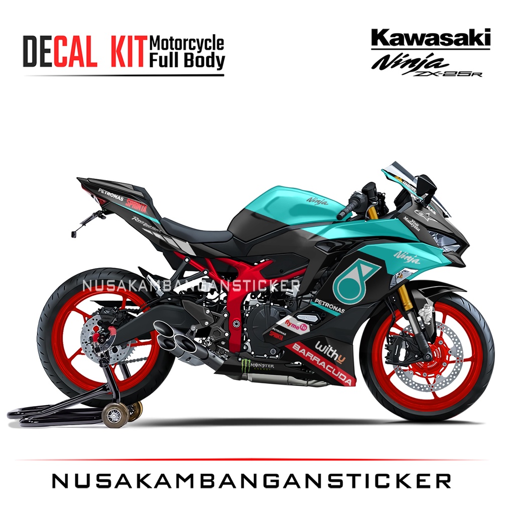 Stiker Ninja ZX25R Petronas Biru