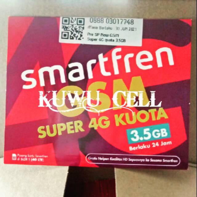 Kartu Perdana Smartfren Modem & Handphone Super 4G Kuota Smartfren 3.5GB (24jam / 30 Hari)