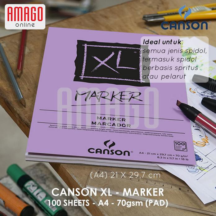 

CANSON XL - MARKER - 100 SHEETS - A4 - 70G (PAD) - 200297236