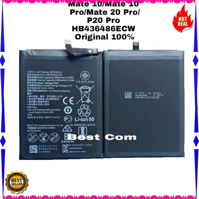 Acc Hp Baterai Original Huawei Mate 10 Mate 10 Pro Mate 20 Pro Hb436486Ecw