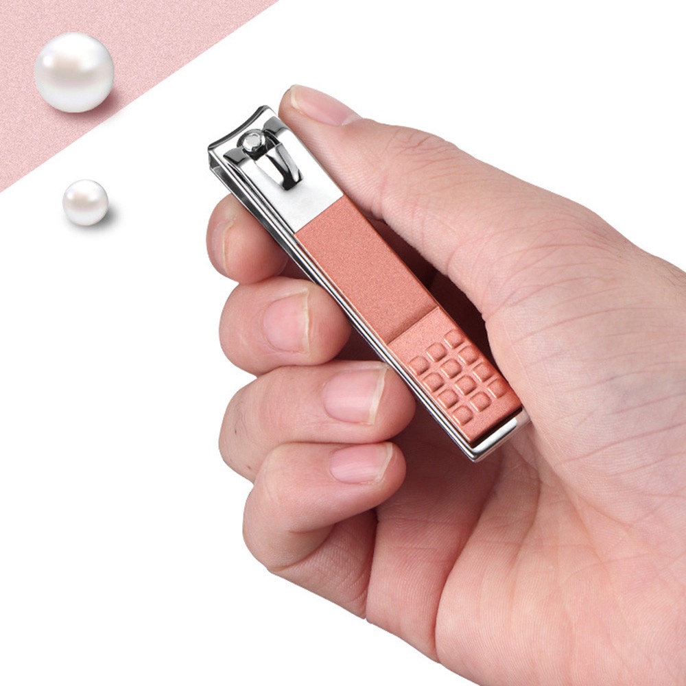 【COD Tangding】Gunting Kuku Bahan Stainless Steel Warna Rose Gold Untuk Manicure Pedicure