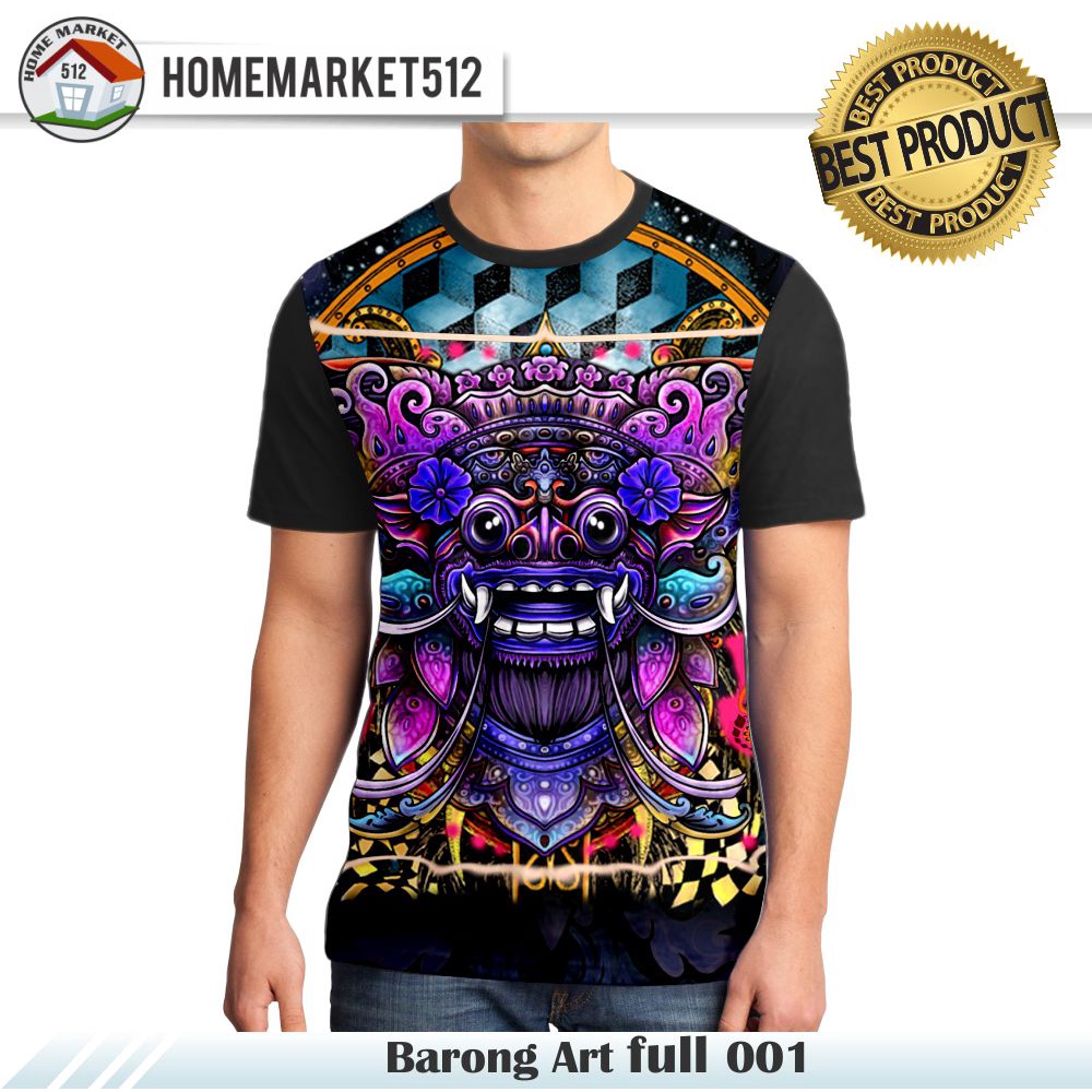 Kaos Pria Barong Art full 001 Kaos Unisex Dewasa Big Size | HOMEMARKET512