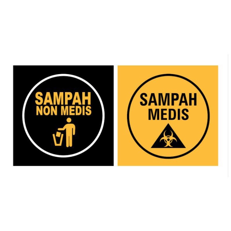 

Stiker tulisan sampah medis stiker sampah medis non medis stiker sign rambu ukuran 10×10 cm