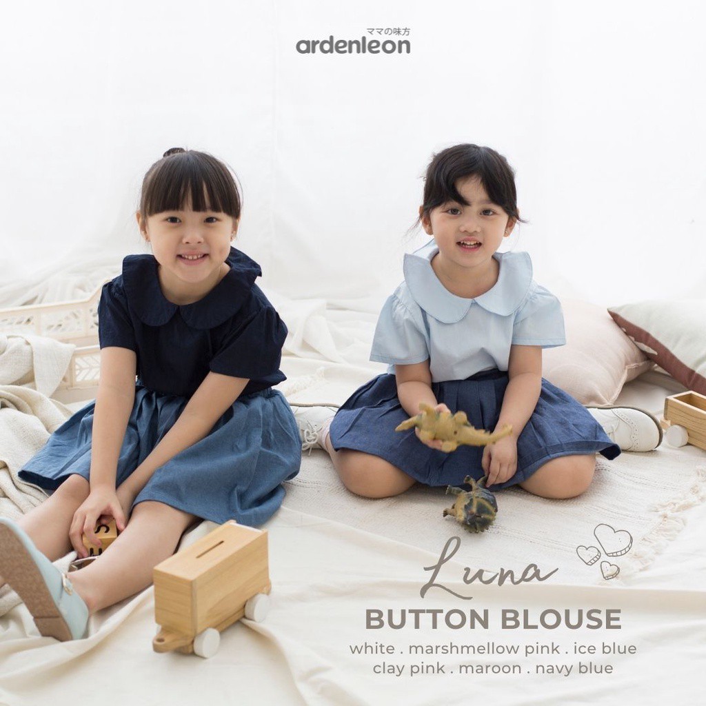 ARDENLEON (1-7 Thn) Girls Luna Collar Blouse Atasan TOP Anak Perempuan ARDEN LEON CBKS