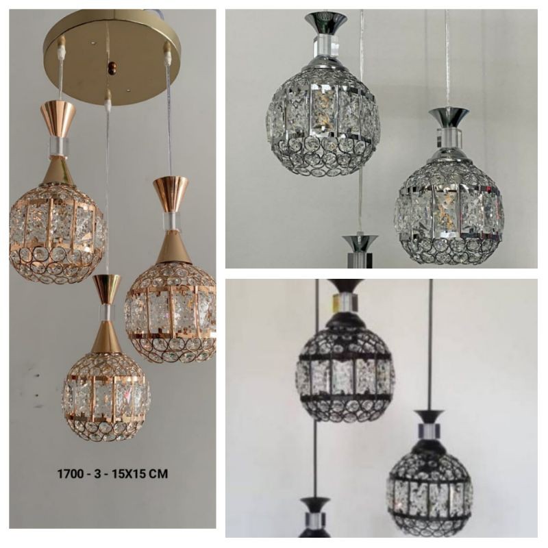 Lampu Gantung Kristal Bulat 3 In 1 3 Warna Pilihan Lampu Gantung Kristal Bulat 3 In 1 3 Warna Pilihan