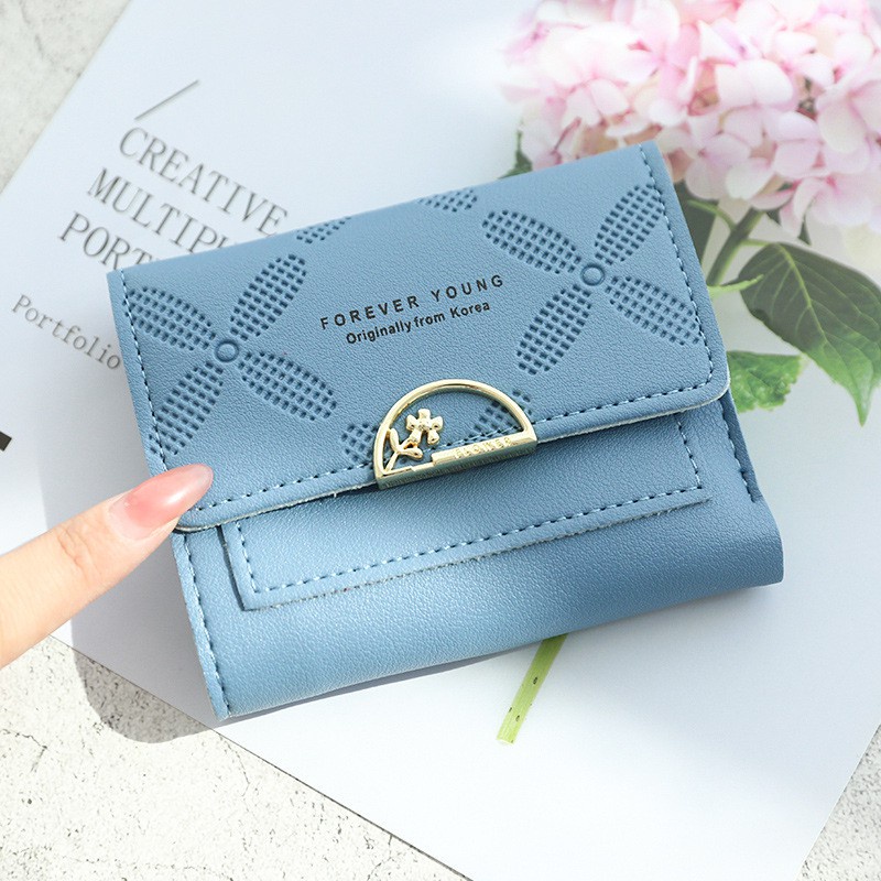 FY Dompet Wanita Motif Bunga Ala Korea Real Pict Dompet Lipat Mini Import