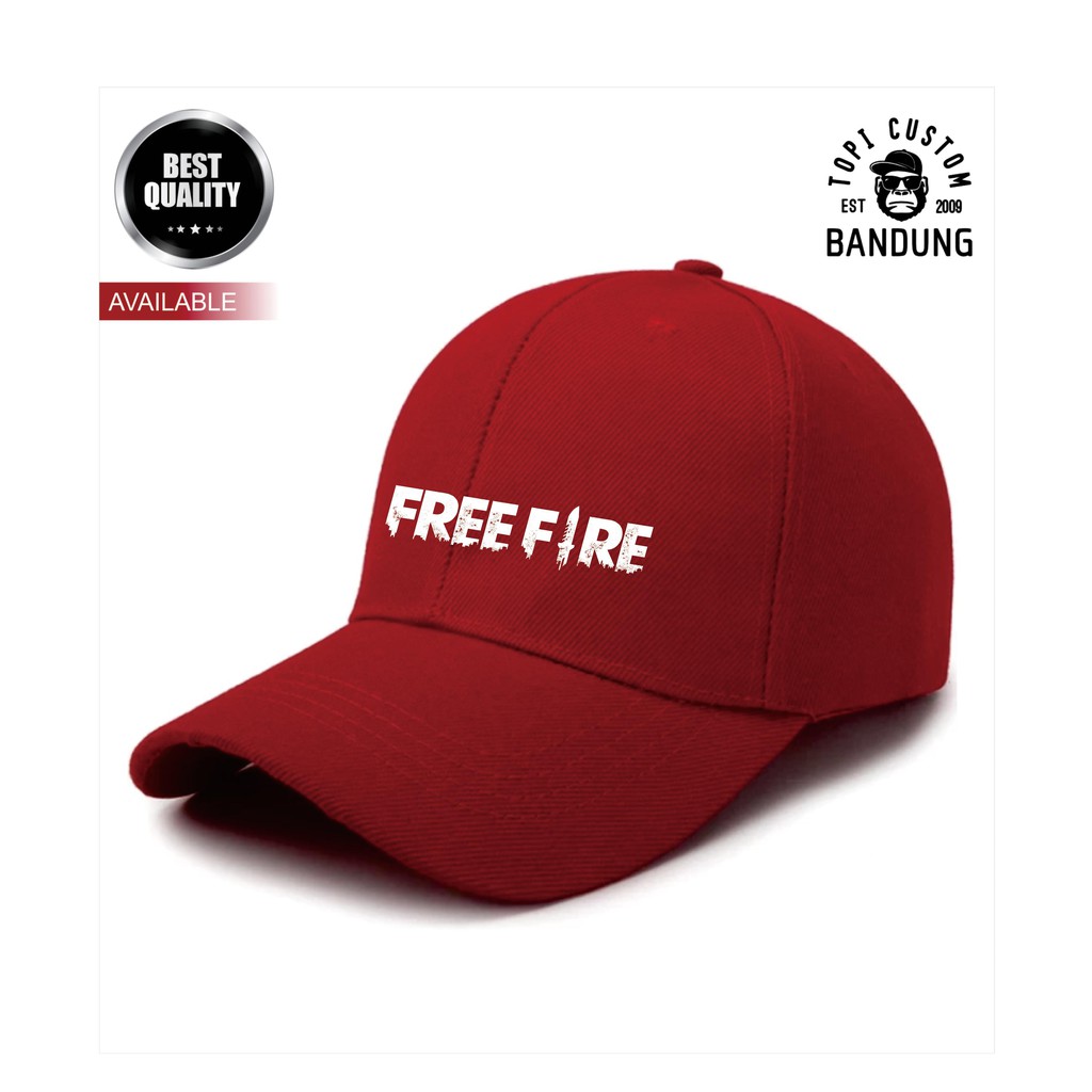 Topi Baseball  FREE FIRE Pria Wanita Topi Jaring Jala FREE FIRE Baseball Cap Bisa Tulis Nama Bisa COD Gratis Masker Original High Premium Quality