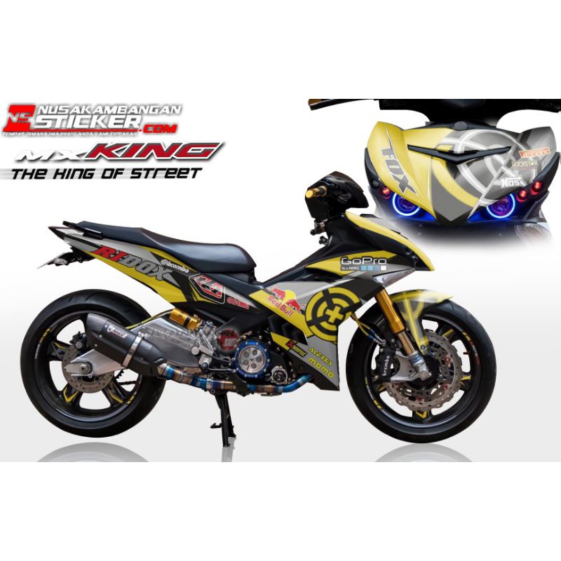 decal yamaha Jupiter MX king 150 ridox kuning redbull