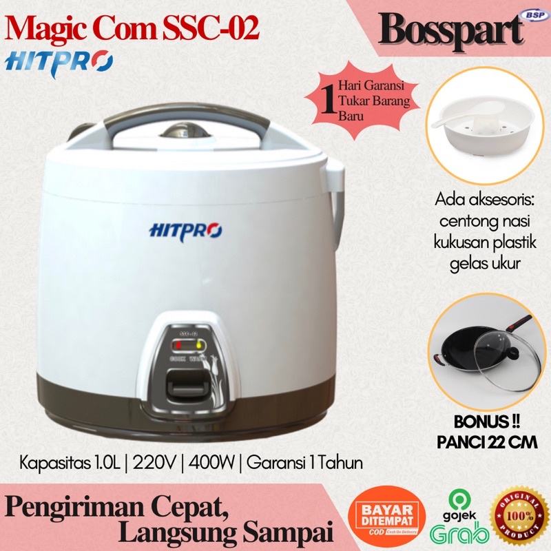 Hitpro Magic Com Penanak Nasi SSC-02 Rice Cooker Hitpro 1 Liter Mejikom Kecil Murah