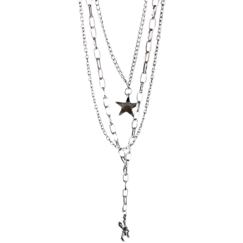 Multilayer Necklace Accessories Chain Korea Hip Hop Rabbit Star Pendant