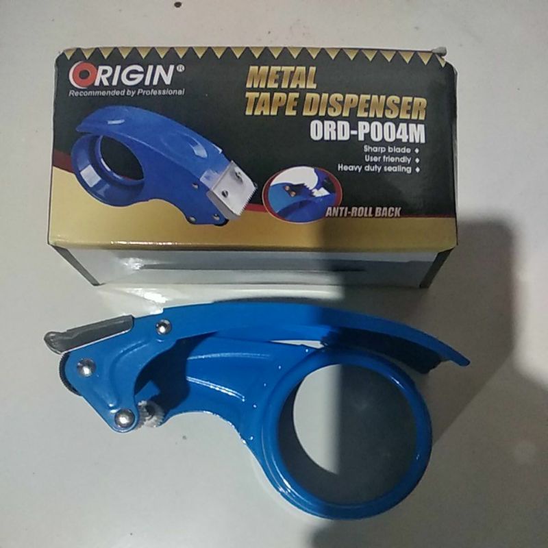 Tape Dispenser Besi ORIGIN / Alat Pemotong Lakban Besi Anti Slip P004 M