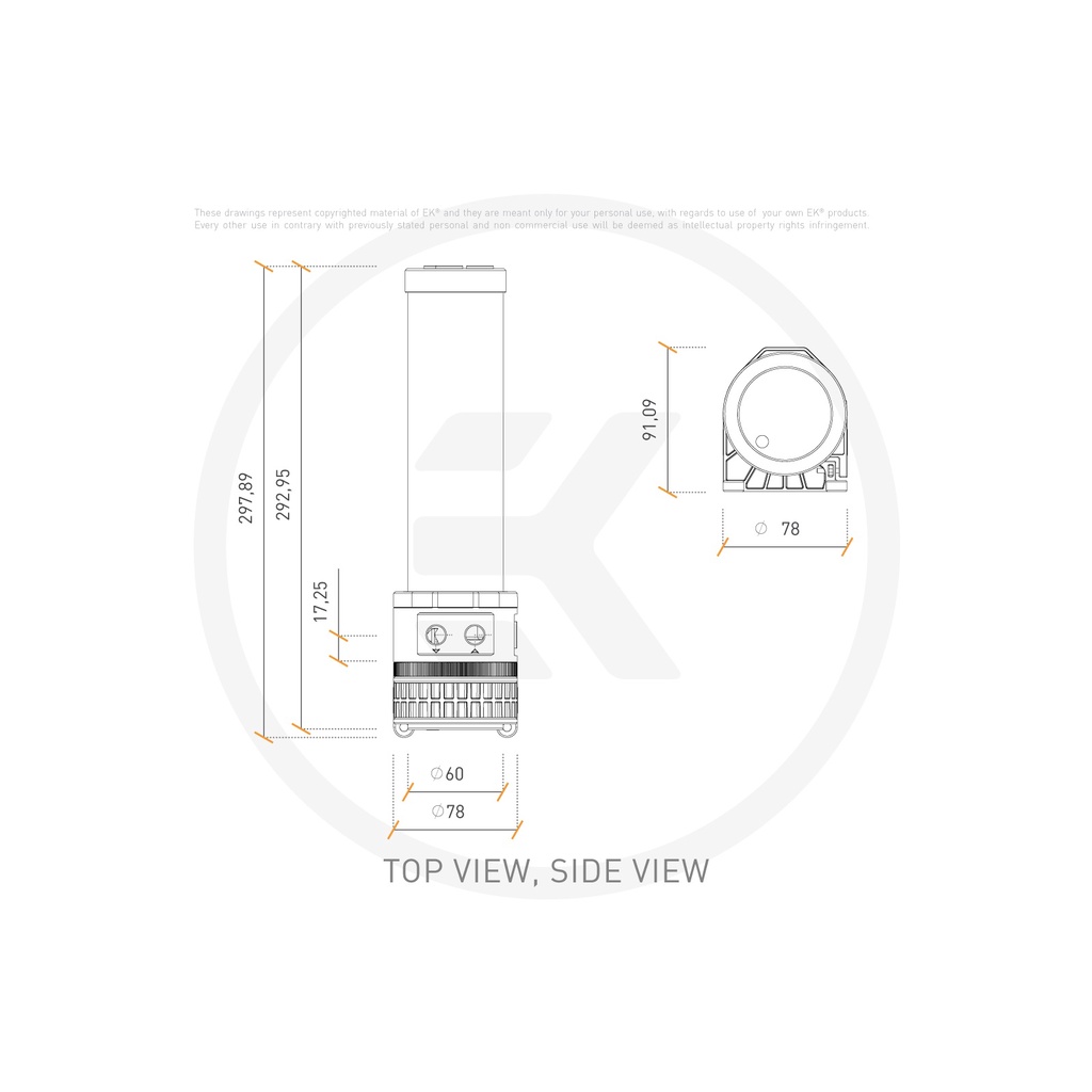 EKWB EK Quantum Kinetic TBE 300 D5 PWM DRGB - Plexi