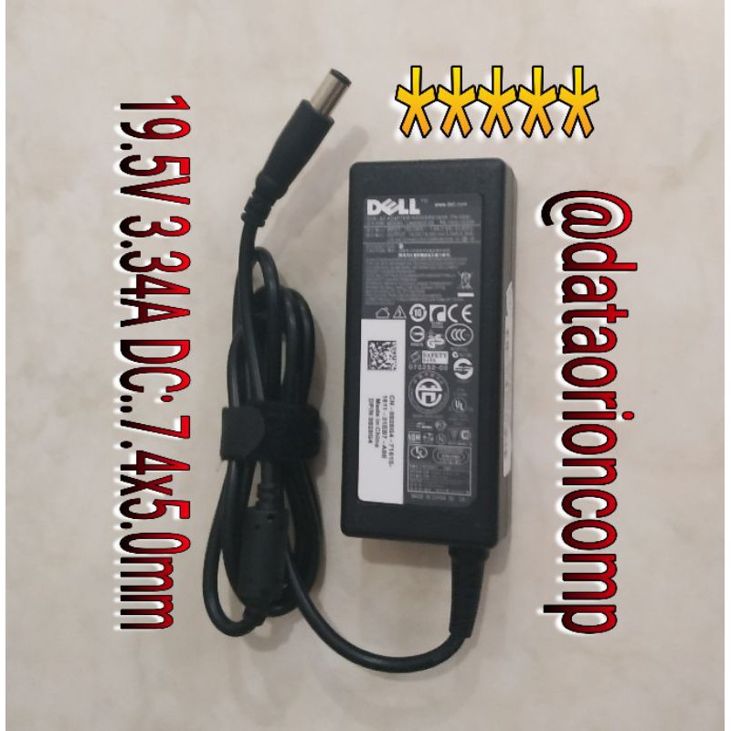 Adaptor Charger Dell 19.5V 3.34A DC 7.4*5.0 mm lubang jarum