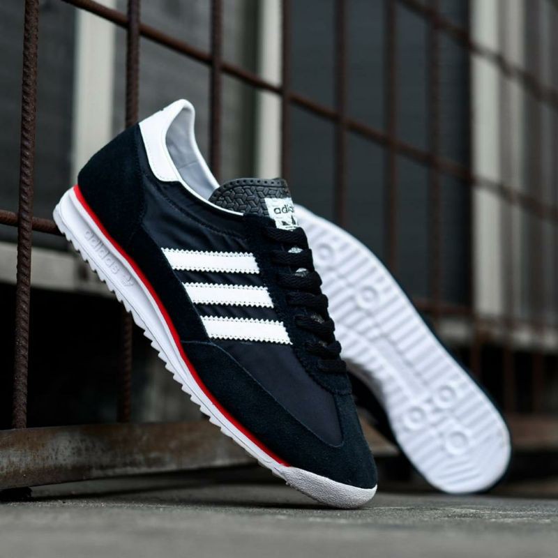 ADIDAS SL72 BLACK WHITE RED SOLE WHITE