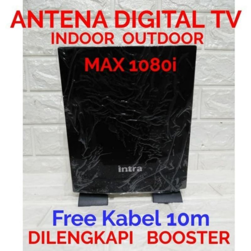 TERMURAH antena tv digital intra int118 free kabel 10M antena digital antena indoor outdoor antena tv indoor antena intra 118
