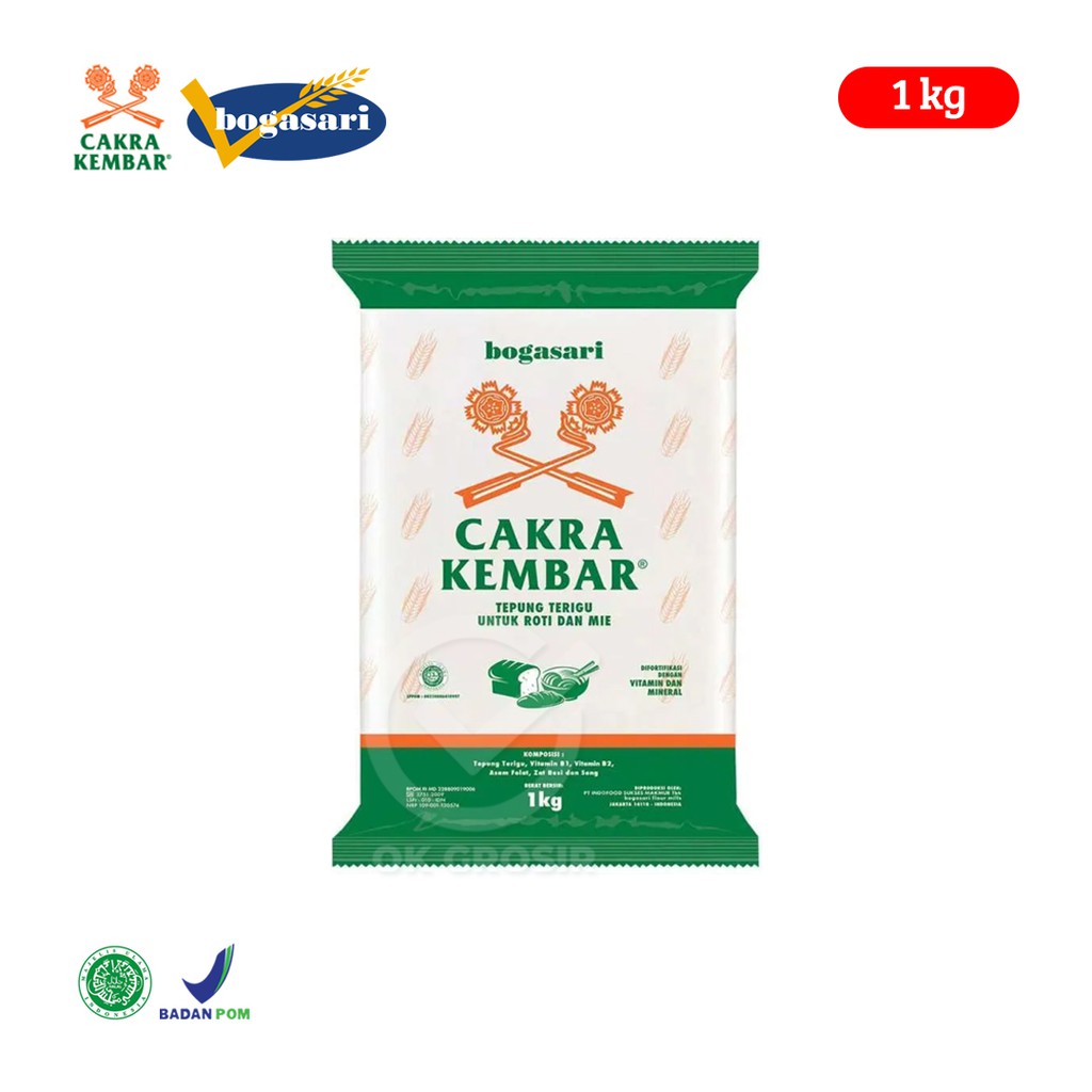 

Tepung Cakra Kembar Kemasan Bogasari (1 Kg)