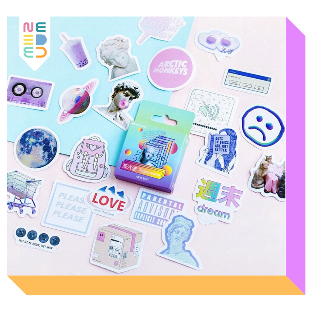 NEEDED ID 45Pcs Stiker  Modern Aesthetic  untuk Scrapbook 