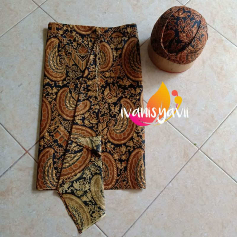 Set Jarik Instan Bapak Ibu + Blangkon (ModeL Jawa/ Sunda), Motif Semen Romo