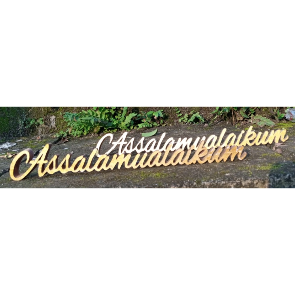 Kaligrafi Assalamualaikum Kayu / Kaligrafi Assalamualaikum Warna / Kaligrafi Kayu Asli Warna / Home 