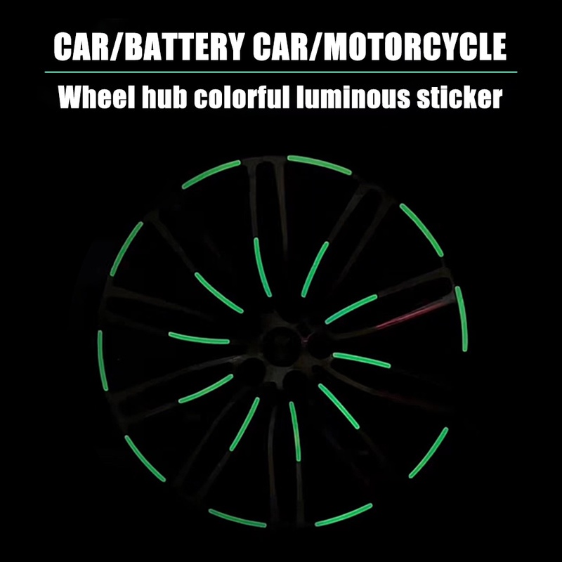 Self-adhesive 20Pcs Strip Reflektif Untuk Mobil Sepeda Motor Peringatan Keselamatan Pelangi Bercahaya Hub Stiker Universal Aksesoris Otomotif Aksesoris Eksterior Mobil