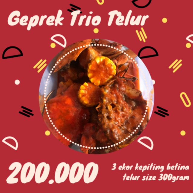 

Kepiting Trio Geprek Telur