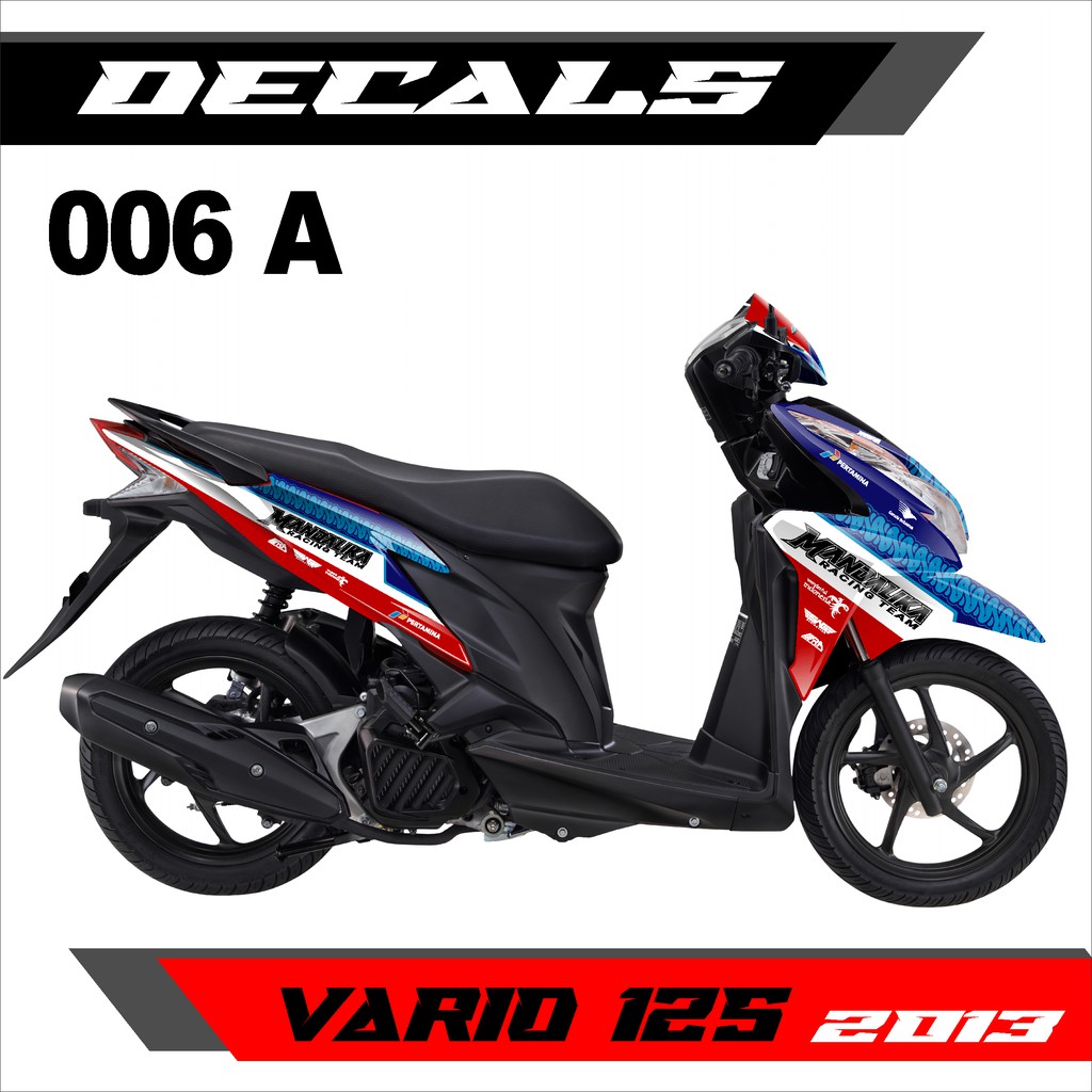 Decal Stiker - Dekal Sticker Honda Vario 125 Fi 2013 Design MANDALIKA Racing Team - 006