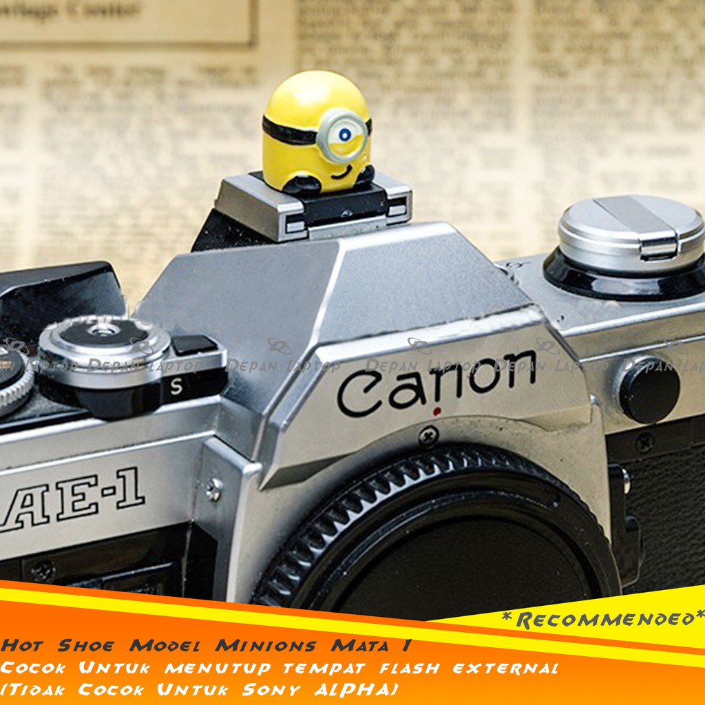 Hot Shoe Cover Flash Minions Mata 1 Unik Lucu Keren Kece Kamera