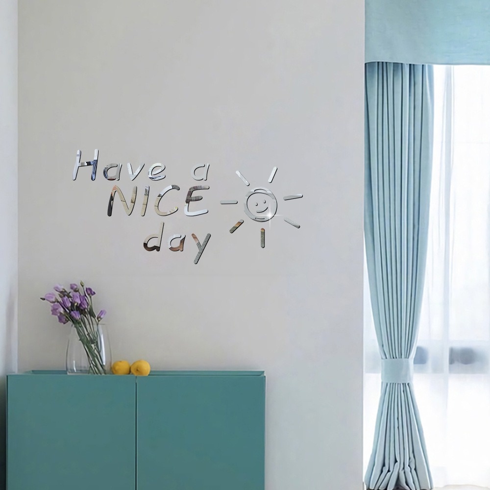Retaily - STC001 Stiker Motivasi Wallpaper Tembok Kaca Dinding Quote Have A Nice Day Wall Sticker