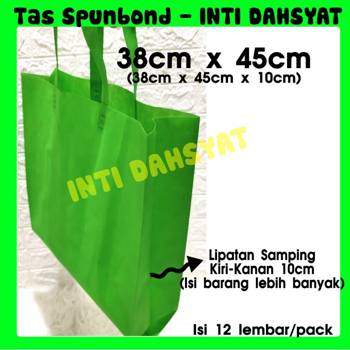 

PROMO Tas Spunbond Non Wooven Goodie Bag Handle 38x45+12 (isi 12lembar) HLS - Merah