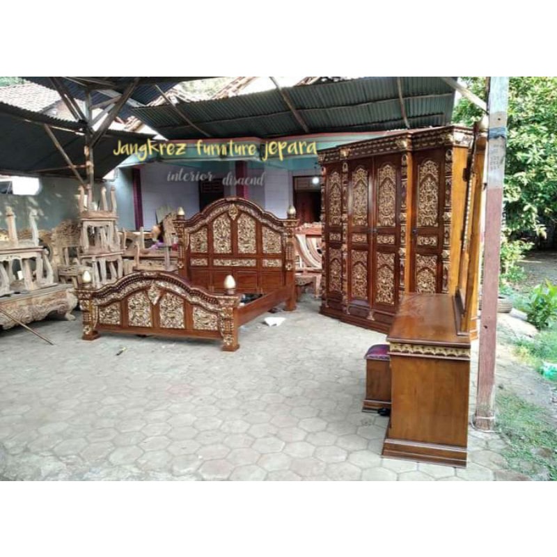 kamar set jati ukir gebyok