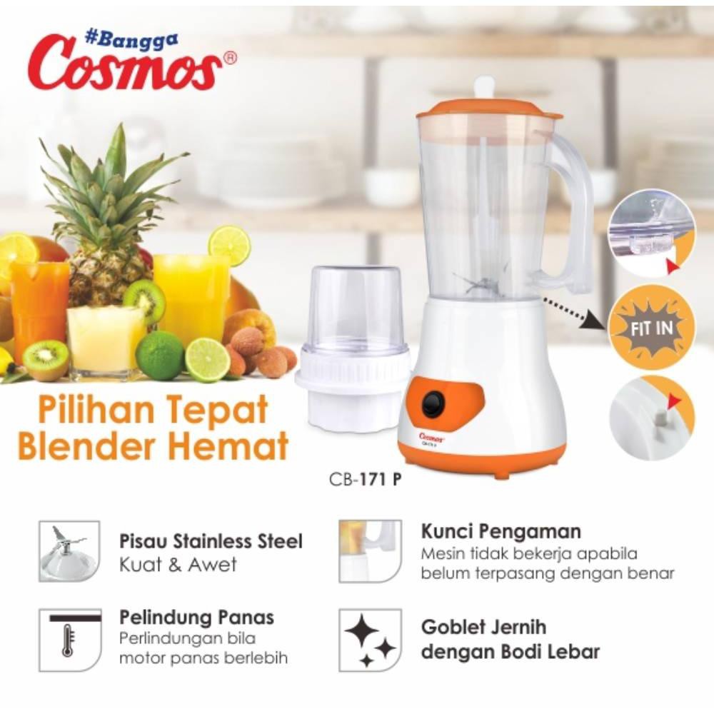 Blender Plastik Cosmos CB-171 P / CB171P / CB 171 P Kapasitas 1 Liter BERGARANSI RESMI 1 TAHUN MANTAP