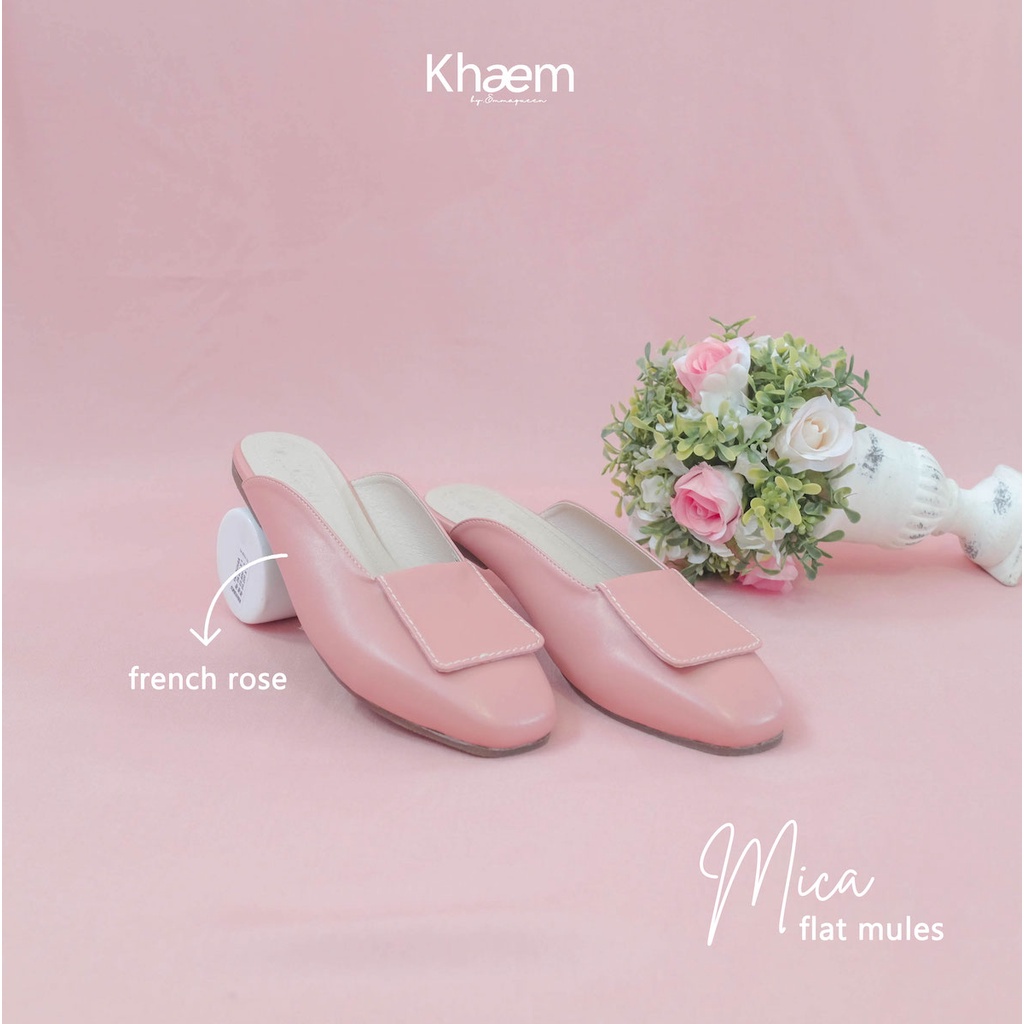 Mica Flats Mules by Khaem x EmmaQueen-French Rose