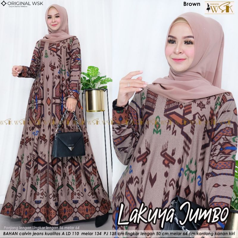 GAMIS WANITA TERBARU MUSLIMAH SYAR'I lakuya dress matt Calvin jeans premium ori AGR WSK size standar