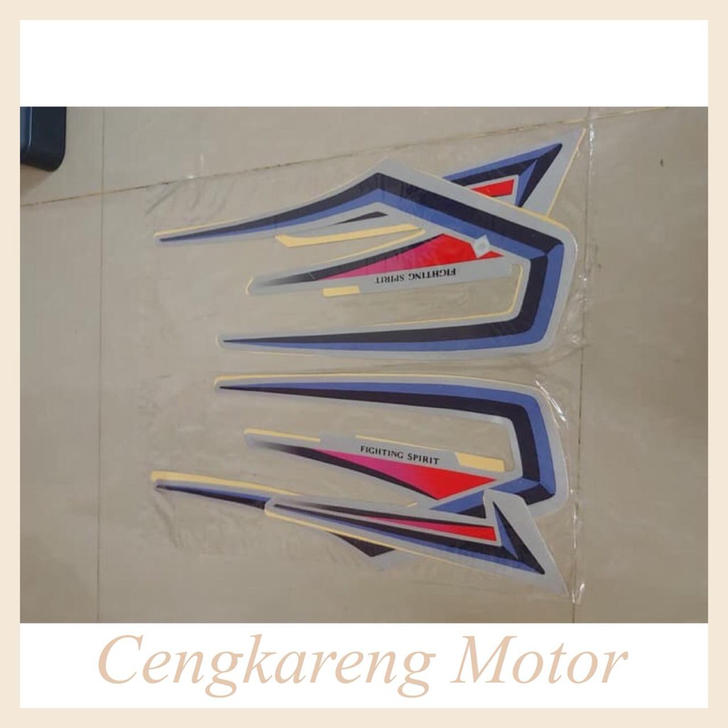 Stiker Bodi &amp; Lis Body &amp; Striping Rxking 2002 Silver Biru - Sticker Motor