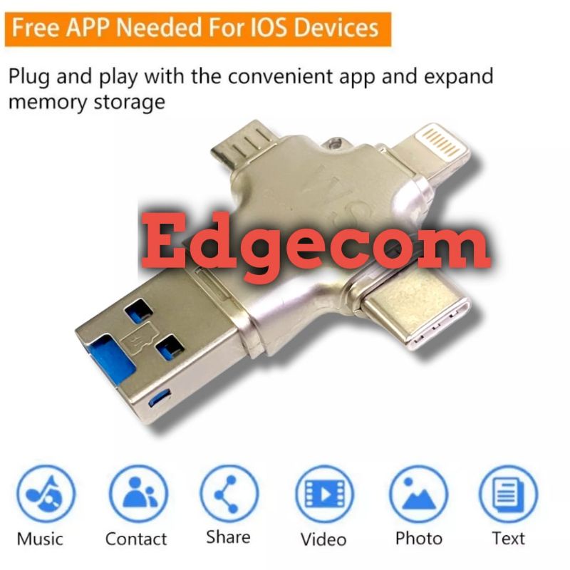 Card Reader 4in1 USB Flash Drive Support IOS/Android/Windows