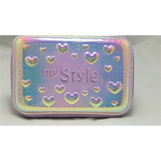 

MY Style TM 2191 Hologram Heart Hardtop Pencil Case with Pocket