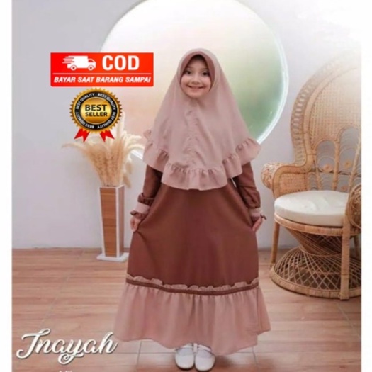 MRA - Gamis Anak cantik Lucu Murah/ Usia 5 Tahun S/D 12 Tahun Inayah kids Model Gamis Anak Terbaru 2021 Kekinian