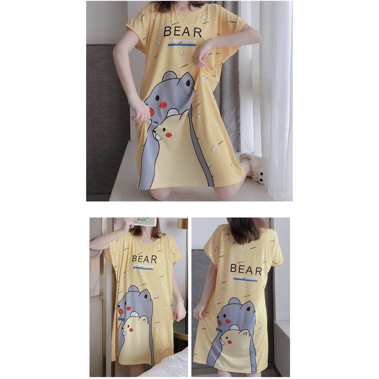 Baju Tidur Baju Rumah Santai Dress Santai Dress Tidur Panjang Import Korea