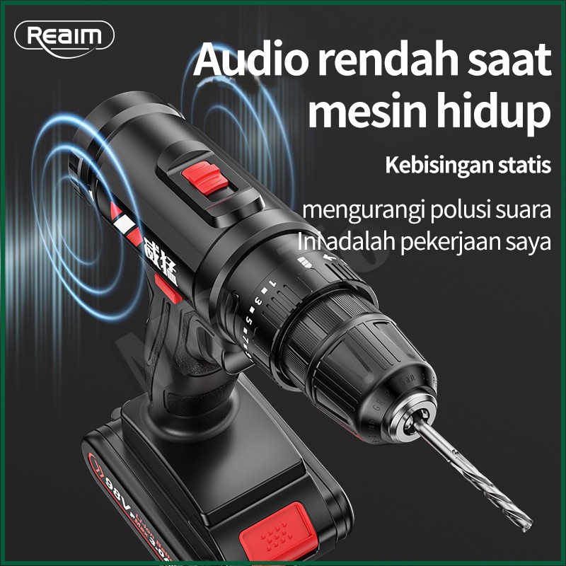 108VF Cordless Driver Drill 3 sistem Mesin Bor Baterai Mesin Bor Tangan Listrik Bor Mesin Elektrik Drill Reversible